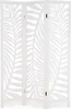 A white, three-panel room divider with a leaf pattern cut out of the panels, shown against a white background. Anteprima dell’immagine prodotto