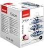 A product box for an enamel cookware set, featuring images of the stacked pots and a red onion. Podgląd zdjęcia produktu