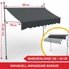 ONBEST Balkonmarkise ohne Bohren 300 x 120 cm mit Kurbel Produktbild-Vorschau 2