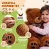 A child hugging a teddy bear, with various product feature callouts. Anteprima dell’immagine prodotto