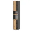 STIV Möbel | Hochschrank Bad Grau Matt / Eiche Wotan 165 cm Produktbild-Vorschau 2