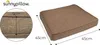 A product image displaying a cushion with dimensions and a brand logo. Produktbild-Vorschau