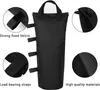A black sandbag with callout circles highlighting its features. Produktbild-Vorschau