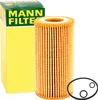 A product shot of an oil filter and its packaging. Produktbild-Vorschau