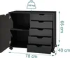 Relaxdays Rollcontainer, 5 Schubladen & 2 Fächer, HBT: Produktbild-Vorschau 4
