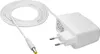 A white power adapter with a coiled white cable and a yellow connector. Náhled obrázku produktu