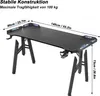 UISEBRT 140 x 60 x 73 cm Bureau gaming avec pieds M, table Voir les images du produit 9
