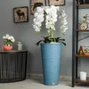 Orchidea artificiale a cascata bouquet bianco in vaso blu H Anteprima dell’immagine prodotto 9