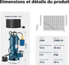 Čerpadlo na odpadní vodu Wiltec 1500W 22800l/h s plovákovým Náhled obrázku produktu 3