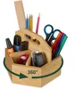 Relaxdays Stiftehalter, Bambus, drehbarer Schreibtisch Produktbild-Vorschau 1