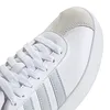A close-up view of the toe area of a white Adidas sneaker. Produktbild-Vorschau