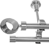 Gardinenstange Ø 20mm Metall in Edelstahl Look 2-läufig Produktbild-Vorschau 1