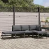 vidaXL 5-tlg. Garten-Sofagarnitur mit Auflagen Grau Poly Produktbild-Vorschau 1