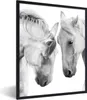 MuchoWow® Gerahmtes Poster Pferd - Tiere - Porträt - Weiß Produktbild-Vorschau 1