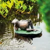 esotec Wasserspeier FROSCH liegend Seerosen-Blatt mit Produktbild-Vorschau 1