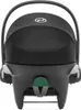 A black baby car seat base with a green buckle is shown from the front. Náhľad obrázku produktu