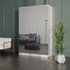 Kleiderschrank zum Schlafzimmer für Kleidung mit Spiegel, Höhe: 200cm, Breite: 120 cm, Weiß Produktbild-Vorschau