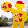 Relaxdays Waarschuwingsfiguur voor kinderen, met vlag, Productafbeelding-voorbeeld 7