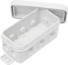 A white plastic junction box with its lid slightly ajar, shown from a diagonal angle against a white background. Náhled obrázku produktu