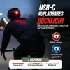Herren Fahrradhelm Schwarz Matt | USB-C Rücklicht | 54-61cm Produktbild-Vorschau 4