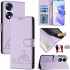 Leder Hülle für Honor 70 Pro Süße Katze Flip Case Produktbild-Vorschau 1
