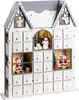 BELIANI Vianočná LED dekorácia biely drevený adventný Náhľad obrázku produktu 1