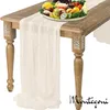 1 Stück Beige RomSeihtuch Tischläufer lang Boho Rustikaler Produktbild-Vorschau 2