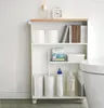 Étagère de toilette sur roulettes Métal et bois Slim Voir les images du produit 4