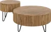 Wave Runde Mangoholz Couchtische Set/2 - Sand Finish Produktbild-Vorschau 1