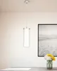 A pendant light hangs in a room with a framed picture on the wall and flowers on a table. Voir les images du produit