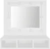 A white vanity mirror with lights and storage shelves below. Anteprima dell’immagine prodotto
