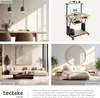 Collage of four different room settings and a product image, showcasing a desk. Náhled obrázku produktu