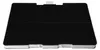 A black air filter with white plastic edges. Produktbild-Vorschau