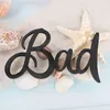 Schriftzug Bad Türschild aus Holz schwarz Badezimmer Produktbild-Vorschau 4