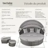 Bain de soleil rond modulable SANTORIN - gris Voir les images du produit 6