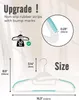 A product image showcasing clothes hangers with their dimensions and features highlighted. Produktbild-Vorschau