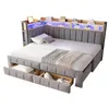 Merax Tagesbett Polsterbett 90x200cm mit Ausziehbett Produktbild-Vorschau 11