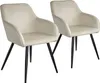 Two cream-colored chairs with black legs are shown against a white background. Voir les images du produit