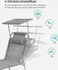A diagram illustrating the adjustable backrest angles of a lounge chair. Produktbild-Vorschau
