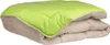 A folded comforter or duvet with a green top and beige underside, presented on a white background. Produktbild-Vorschau