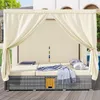 MODFU  Gartenmöbel Gartenliege Rattanliege Doppelbett Produktbild-Vorschau 2