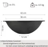 Gusseisen Wok 36 cm mit Deckel-Bratpfanne Kazan 8 L flacher Produktbild-Vorschau 2