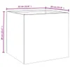 A diagram showing the dimensions of a planter. Produktbild-Vorschau