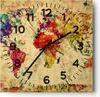 Wanduhr - Quadrat - Glasuhr - Karte Welt modern - 30x30cm - Produktbild-Vorschau 1
