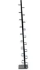 A tall, black metal display stand for CDs, with multiple shelves arranged vertically. Náhled obrázku produktu