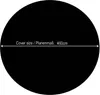 A black circular object with text indicating its size. Produktbild-Vorschau