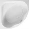 A top-down view of a white corner bathtub. Produktbild-Vorschau