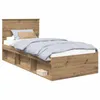 vidaXL Cadre de lit en chêne artisanal 90 x 190 cm Bois Voir les images du produit 1
