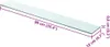 A transparent glass shelf with dimensions indicated by purple lines and text. Voir les images du produit