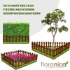 Floranica 4 Stk. Zierzaun aus Holz 100 x 20 cm Braun Produktbild-Vorschau 4